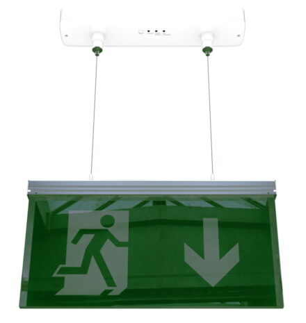 Wire suspended emergency exit