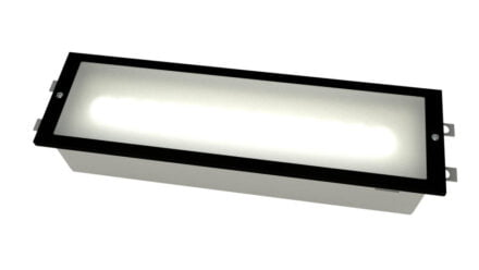 Fully recessed emergency light in black